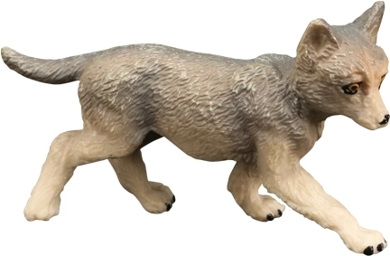 BALULU figuur van een grijze wolvenwelp