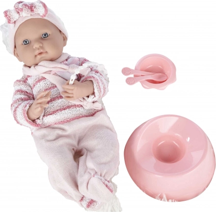 Babypop in roze onesie 40 cm met accessoires