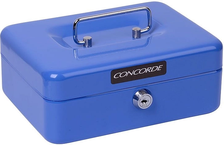 Metalen kassakist Concorde 20 cm, blauw