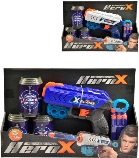 Schuimpistool Hero-X met zuignapdarts en doelen