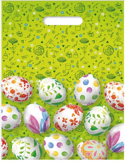 Argus paasplastic tas met eierenmotief 27 × 36 × 7 cm - 1 stuk