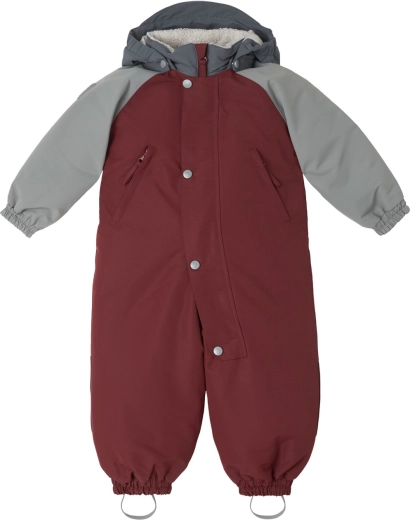 Leokid winteroverall Color Block Redwood maat 80 (12–18 maanden)