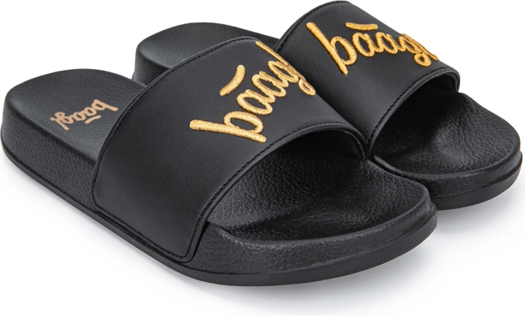 Baagl pantoffels logo goud zwart 38