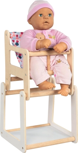 Houten eetstoel voor poppen met tafeltje 2-in-1