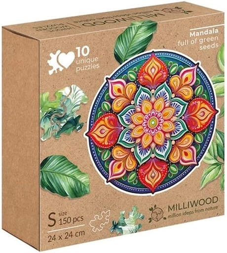 Milliwood Peace Harmony mandala hoop – houten puzzel 150 stukjes