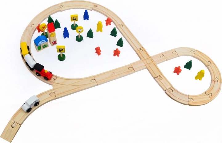 Houten Treinbaan – set van 48 stuks