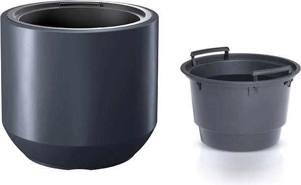 bloempot met inzet 39 cm antraciet