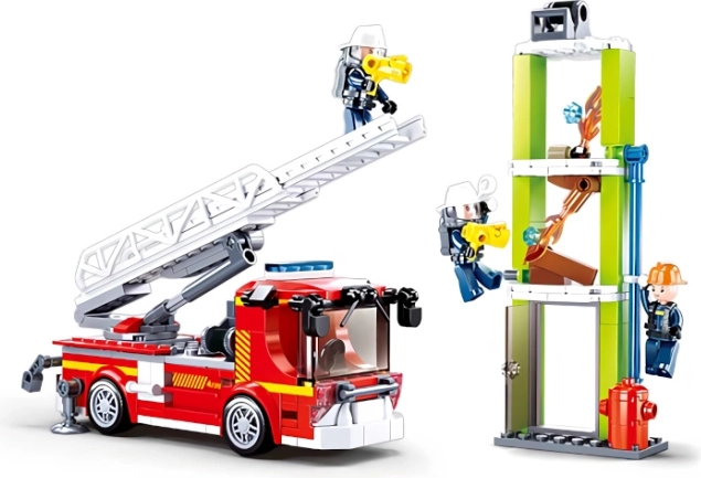 Sluban Brandweerwagen met Telescopische Ladder