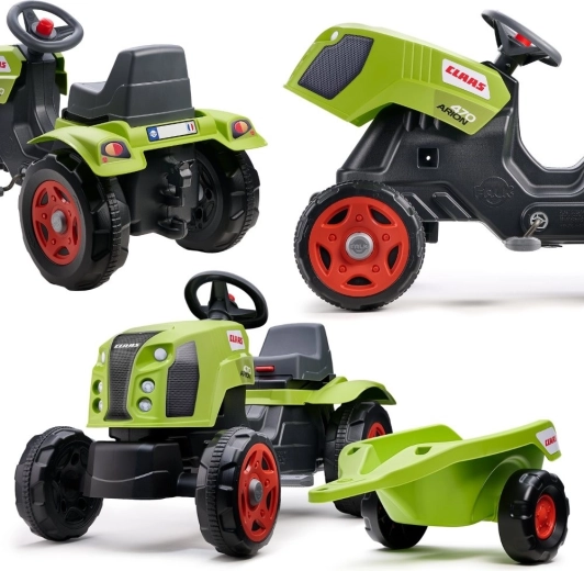 Falk traptractor CLAAS Arion 470 met aanhanger en opening motorkap (2–6 jaar)