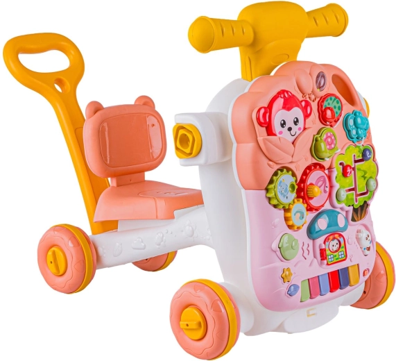 4-in-1: loopwagen, ride-on en educatieve tafel