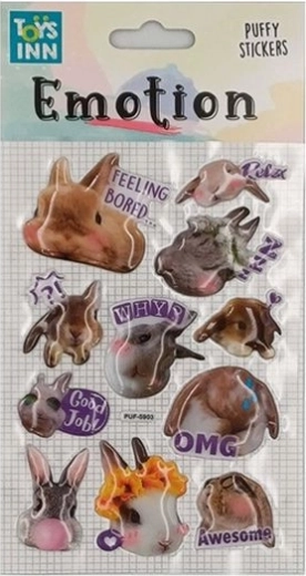 Stnux puffy stickers emoties konijntjes