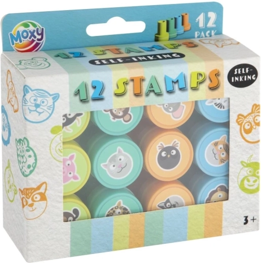 Moxy zelfinktende stempels dieren, set van 12 stuks