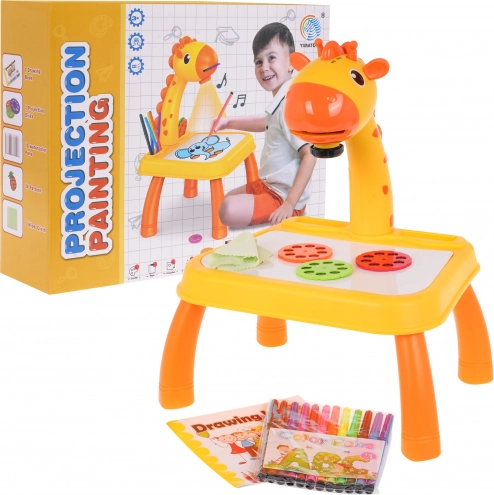 Kinder tekentafel met projector Giraffe – geel