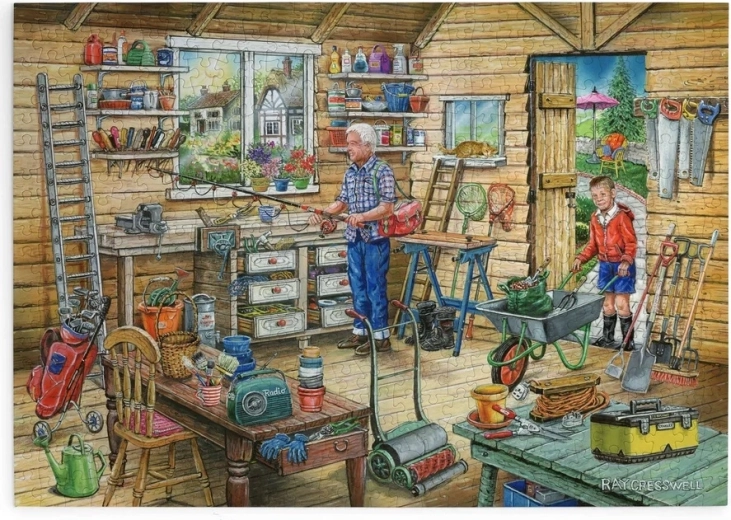 Gedetailleerd motief van een tuinschuur