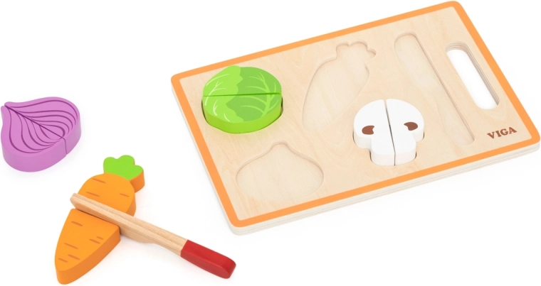 Viga Toys houten set om kleurrijke groenten te snijden