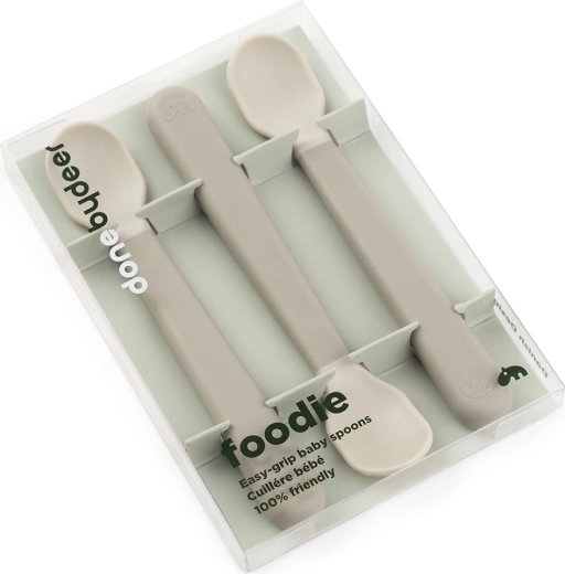 Done by Deer kinderlepels easy-grip Foodie zandkleurig 3 stuks