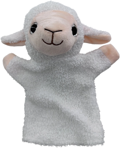 Pluchen handpop schaap