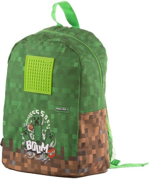Pixie Crew Minecraft siliconen rugzak 30x35 cm met pixelblokjes, groen, in zak