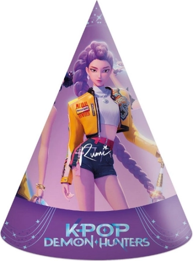 Papieren verjaardagsfeesthoedjes K-Pop Demon Hunters