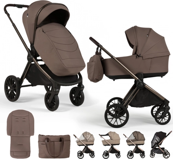 Combinatiekinderwagen Adamex Bianco New 2-in-1 Chocolate Fango