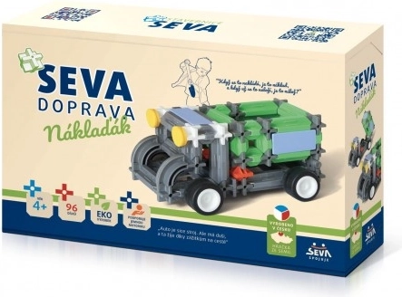 Bouwset SEVA VERVOER Vrachtwagen plastic 96 stukjes in doos 22x15x6cm