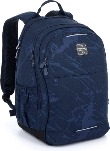 Studentenrugzak Topgal RUBI donkerblauw met blauwe marmering
