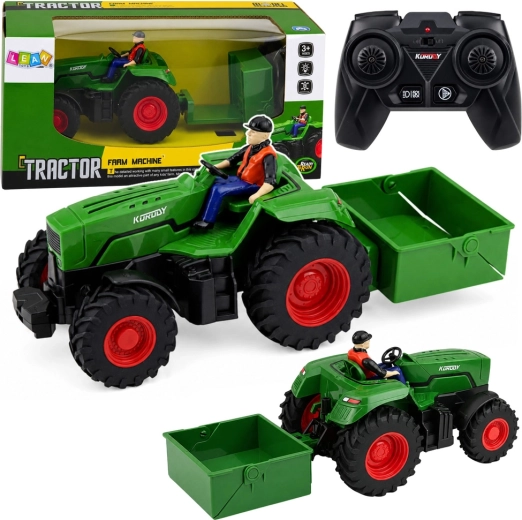 RC landbouwtractor met kiepaanhanger 1:24