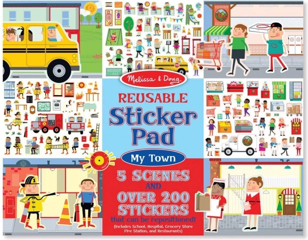 Hergebruikbare stickers Stad