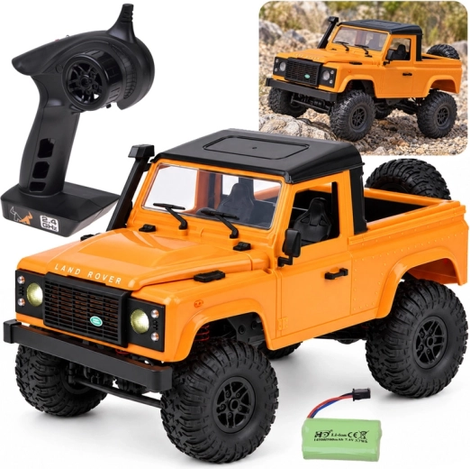 Op afstand bestuurbare terreinwagen Land Rover Defender Pickup 4x4 in schaal 1:12