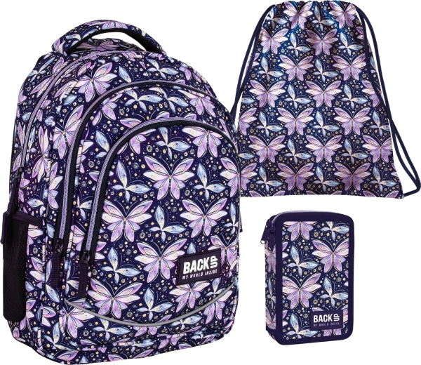 Schoolset BackUP Fairies 3-in-1 – rugzak, gevulde etui en gym-/schoenzak
