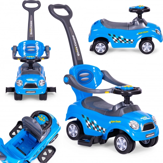 Kinder loopfiets 3in1 met stuur en geluiden - blauw