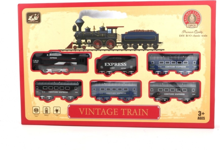 Vintage treinset met verlichting