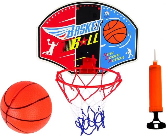 Mini basketbalset met bord, ring, bal en pompje