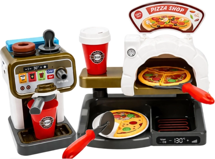 Koffiezetapparaat en bekers voor het serveren van drankjes