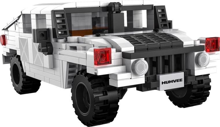 Realistisch model van een witte Humvee