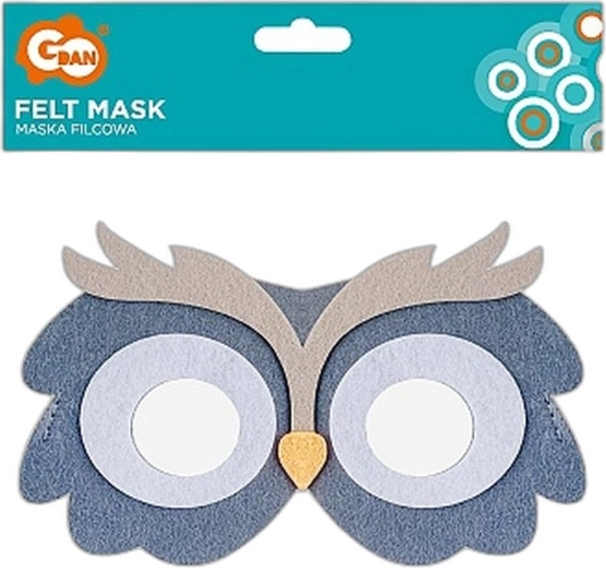 Vilten uilenmasker - 1 stuk