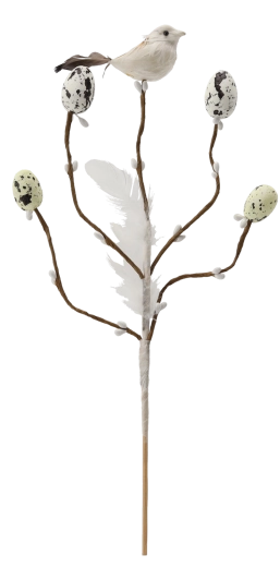 Realistische details met vogeltje en eitjes