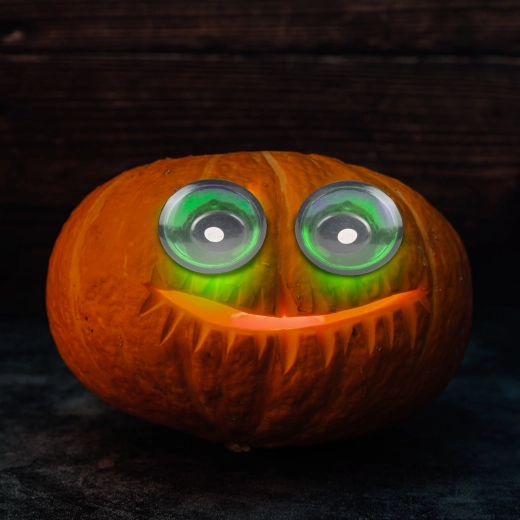 Halloween-griezelogen met groene leds