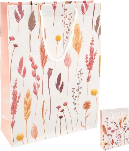 Cadeaupapieren tas met bloemmotief 25 × 8,5 × 34 cm mix