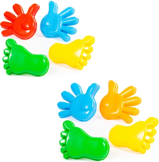 Zandvormpjes in de vorm van handen en voeten - 4 stuks