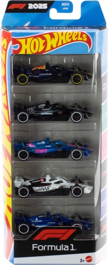 Vijf raceautootjes in één set