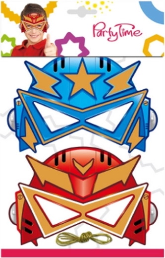 Glitter papieren robotmasker met elastiek