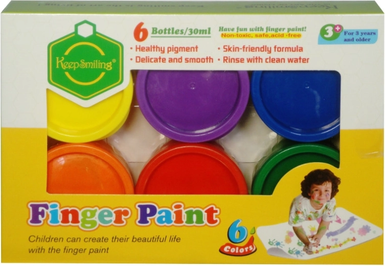 Vingerverf – set van 6 kleuren à 30 ml