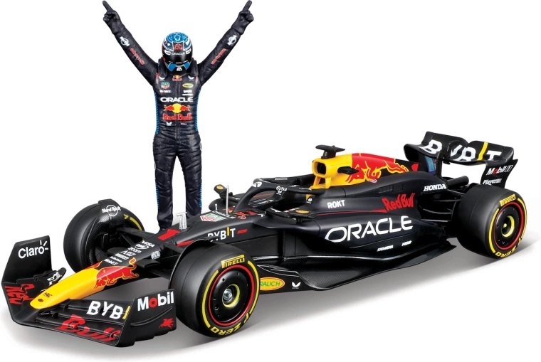 Bburago model Formule 1 Oracle Red Bull Racing RB20 2024 met figuur van Max Verstappen 1:24