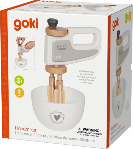 Houten handmixer met kom