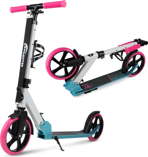 Vouwstep met draagriem – Wit-roze-blauw