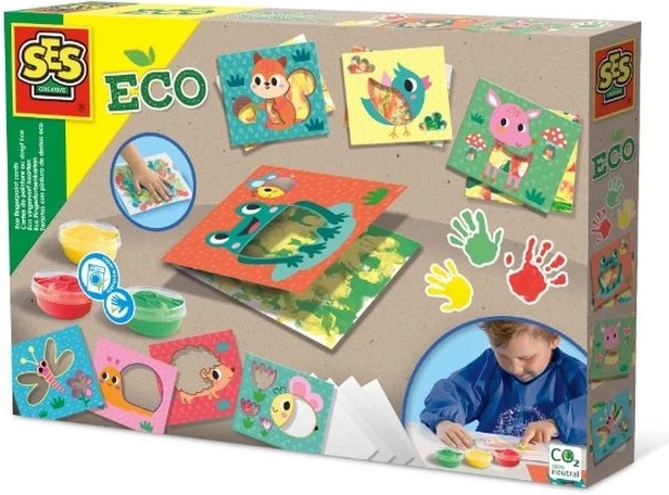 SES Creative eco vingerverven met dierensjablonen