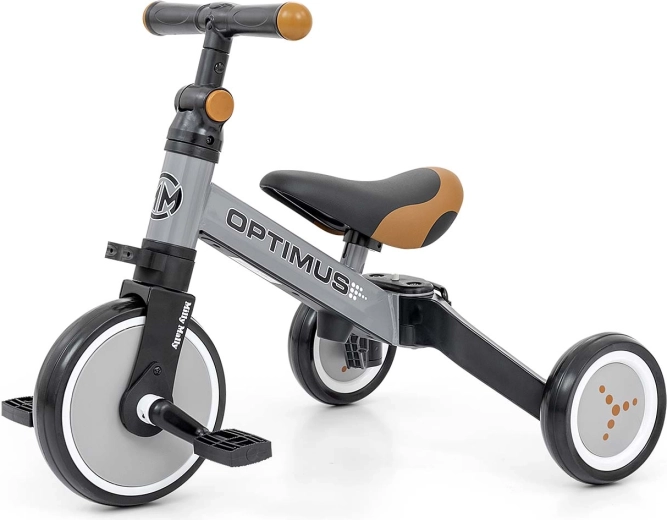 Milly Mally driewieler en loopfiets 3-in-1 Optimus grijs