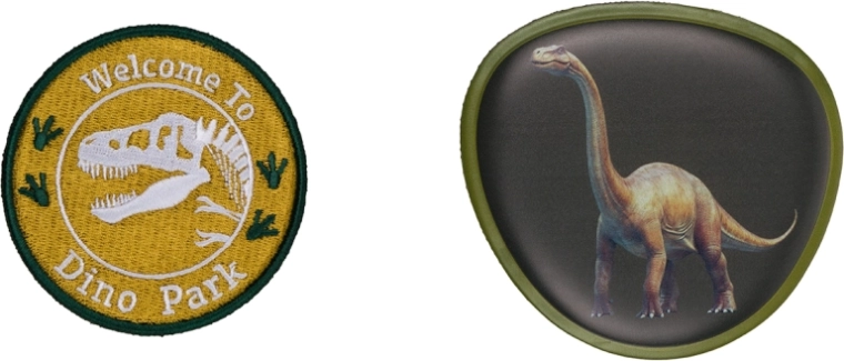 Baagl Baaglies dinosaurus-badges met klittenband – set van 2 stuks