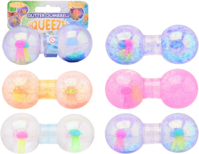 Antistress knijpgewicht met glitters
